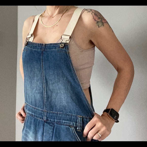 Free People | denim short overalls | size 26 - Picture 3 of 8